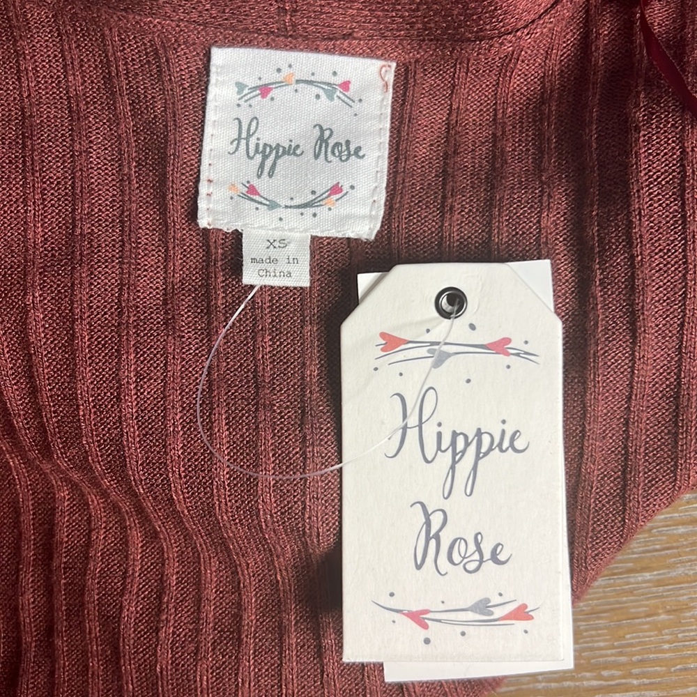 HIPPIE ROSE Walnut Ribbed Duster Cardigan XS - Picture 4 of 5